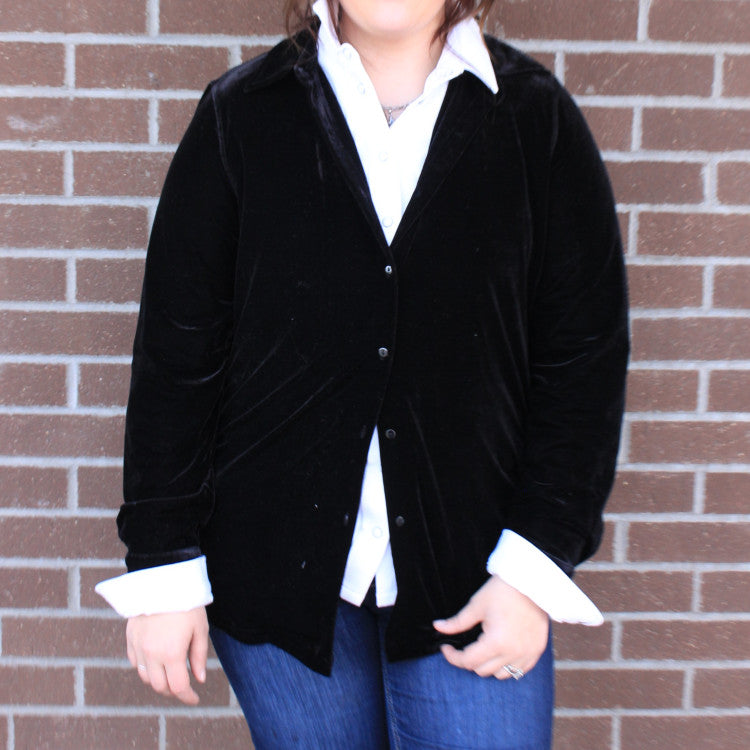 Velvet Shirt with Cutwork Back