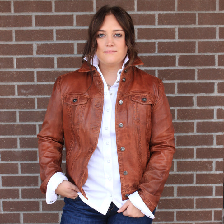 Vintage Leather Jean Jacket