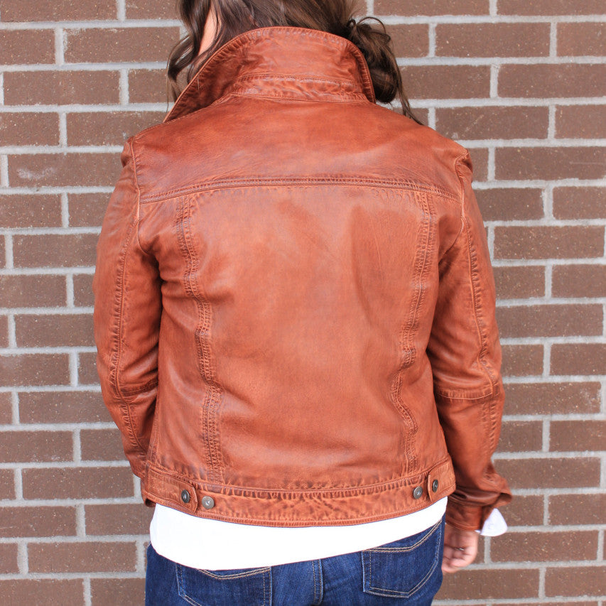 Vintage Leather Jean Jacket
