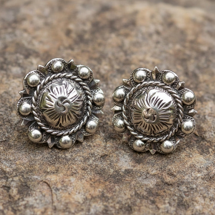 Pico Berry Edge Concho Earrings