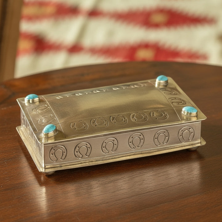 Stamped Box with Horseshoes and Turquoise
