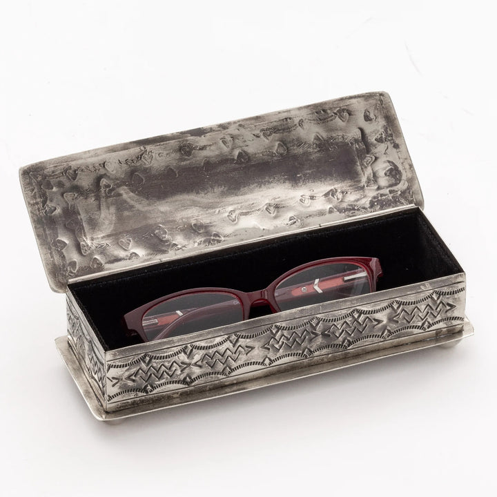 Stamped Eyeglass Box with Turquoise