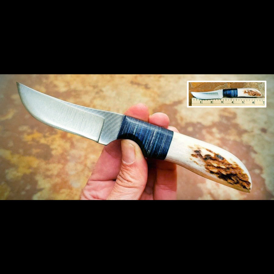 Custom Cowboy Shop - Elk and Wood Handle Cowboy Belt Knife