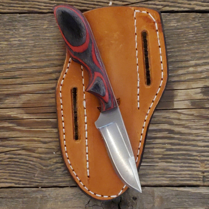 2 3/4" Blade Knife with Red/Black Dymond Wood Handle