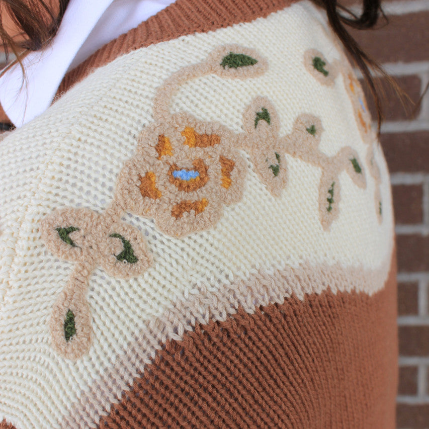 Western Floral Henley Sweater