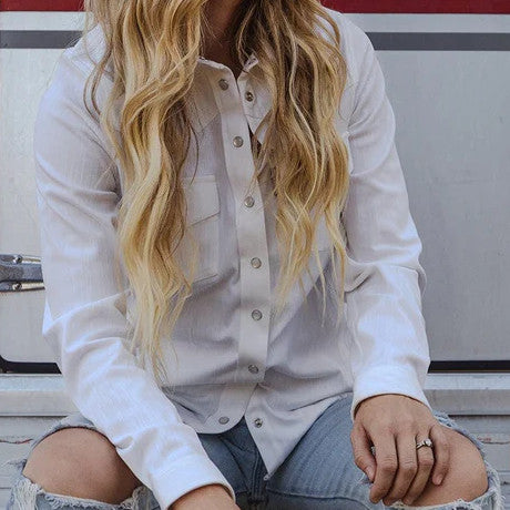 Women's White Snap Front Western Shirt