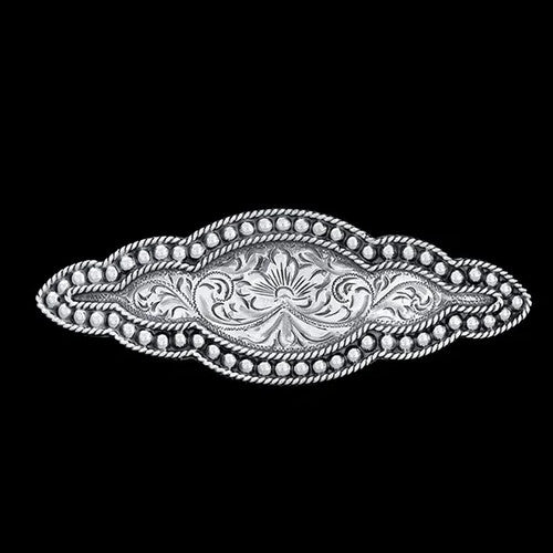 Sterling Silver Barrette with Scalloped Edge