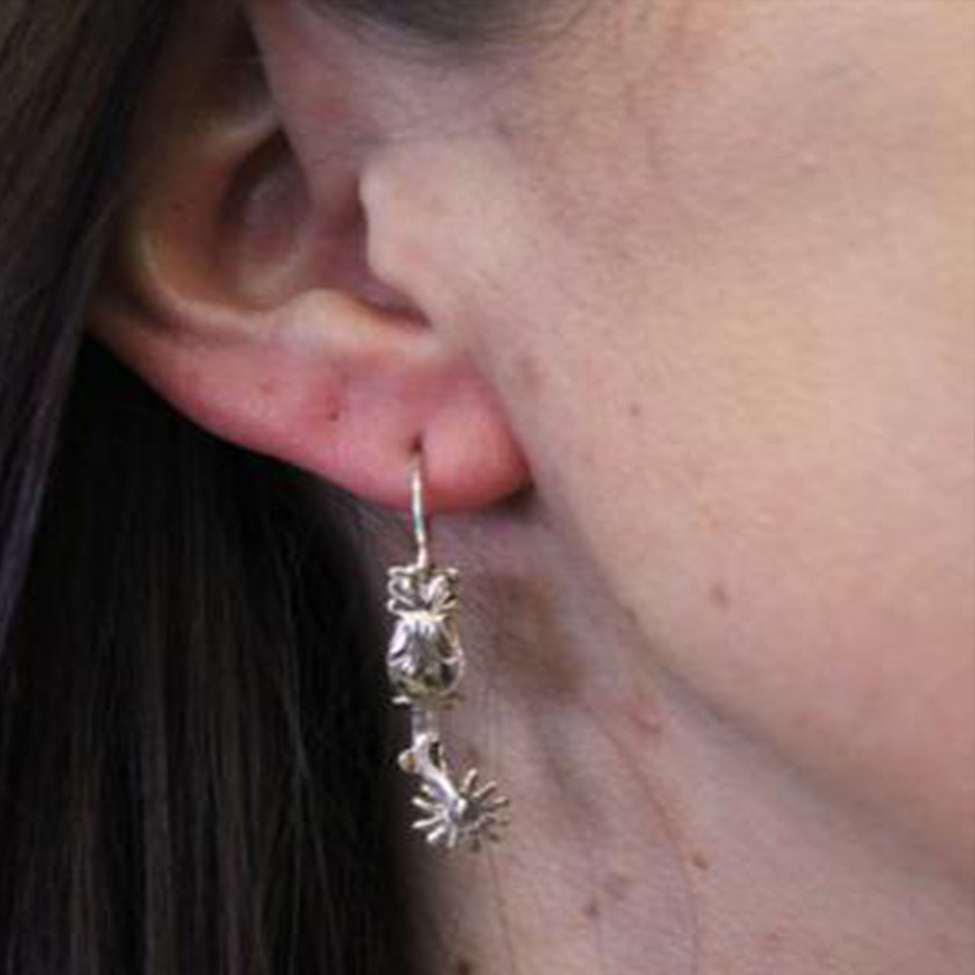 Sterling Silver Buckaroo Spur Earrings