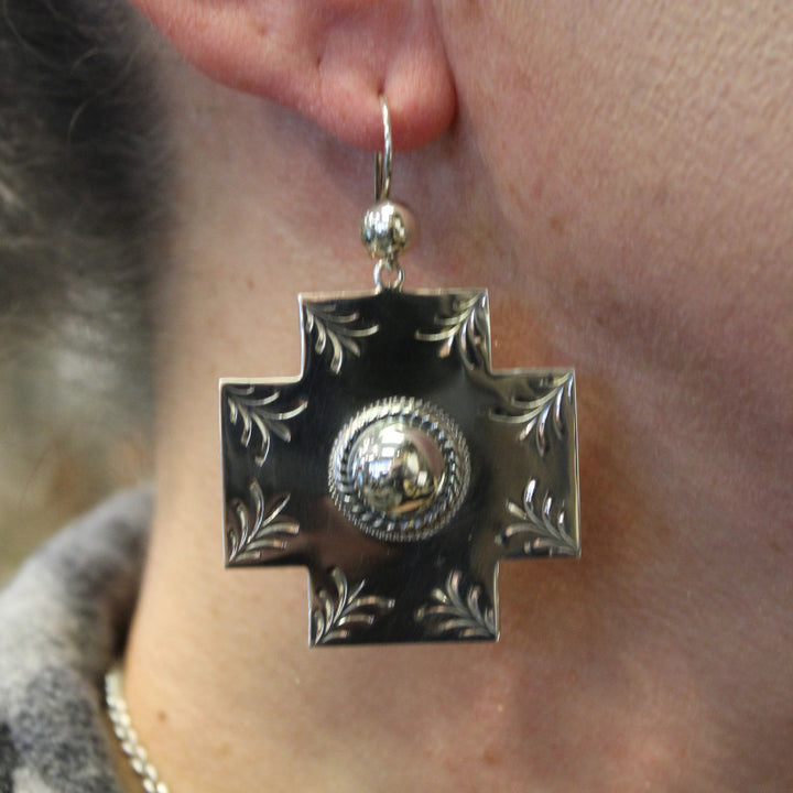 Navajo Cross Sterling Earrings
