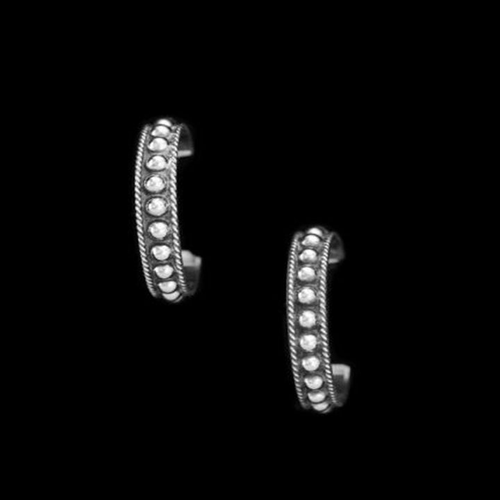Sterling Hoop Earrings with Beads - Large