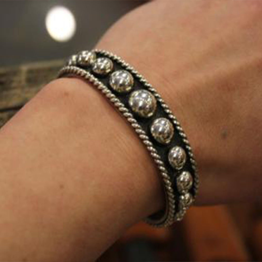Sterling Cuff Bracelet with Beads