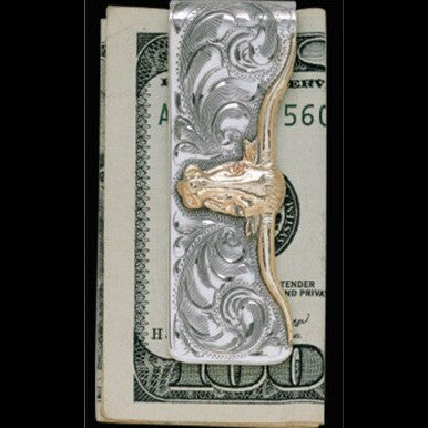 Longhorn Sterling Silver Money Clip