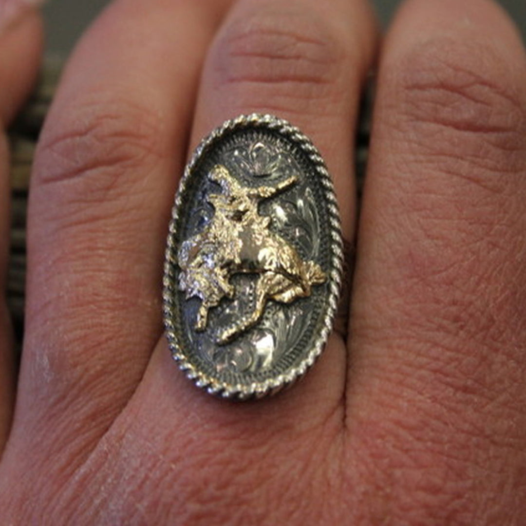 Sterling Ring with Bronc