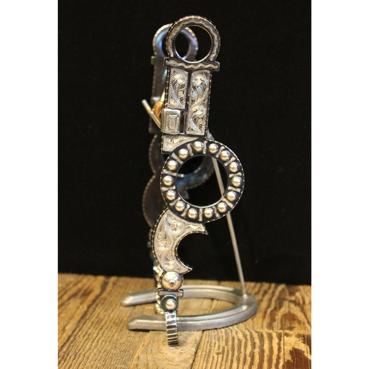 Blued Silver Mounted Bit with Circle Cheek