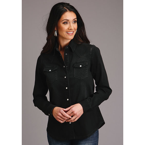 Embroidered Denim Shirt at Flick Fashions|Women's Tops Online