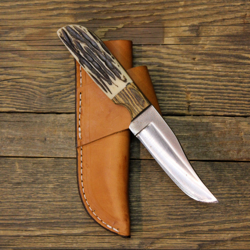 4" Blade Belt Knife with Bocote Wood and Bone Handle