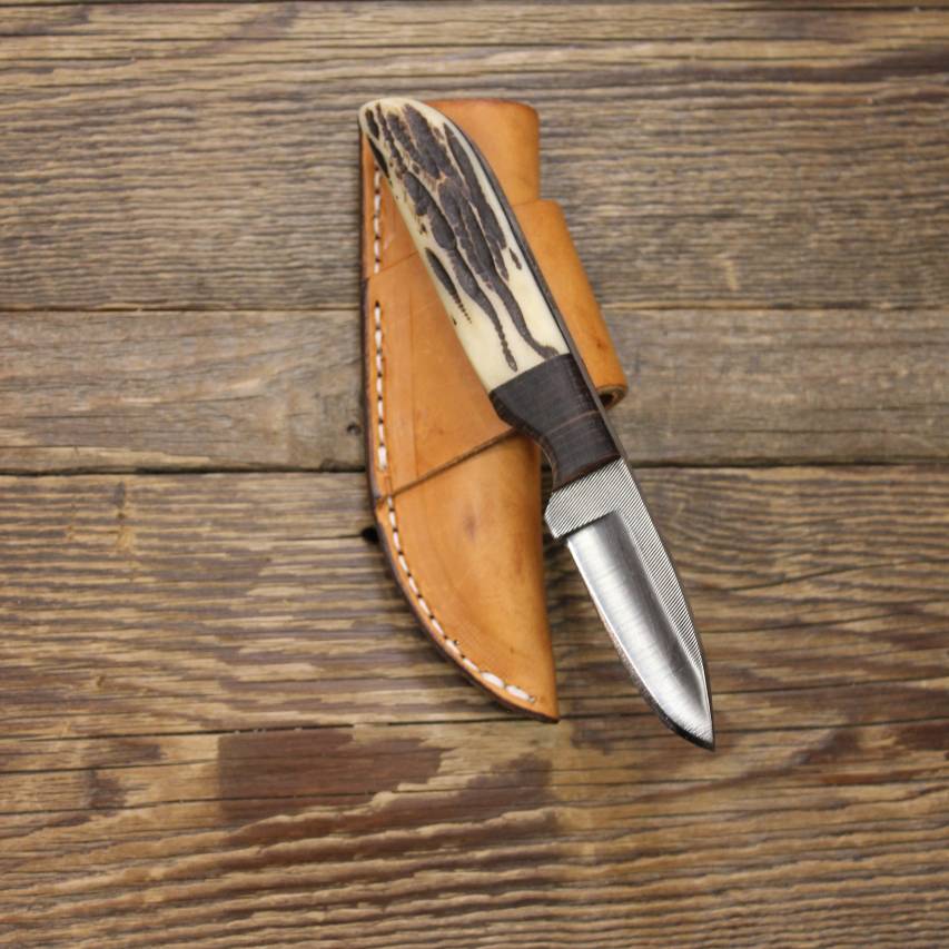 Custom Cowboy Shop - Bone and Wood Handle Cowboy Belt Knife