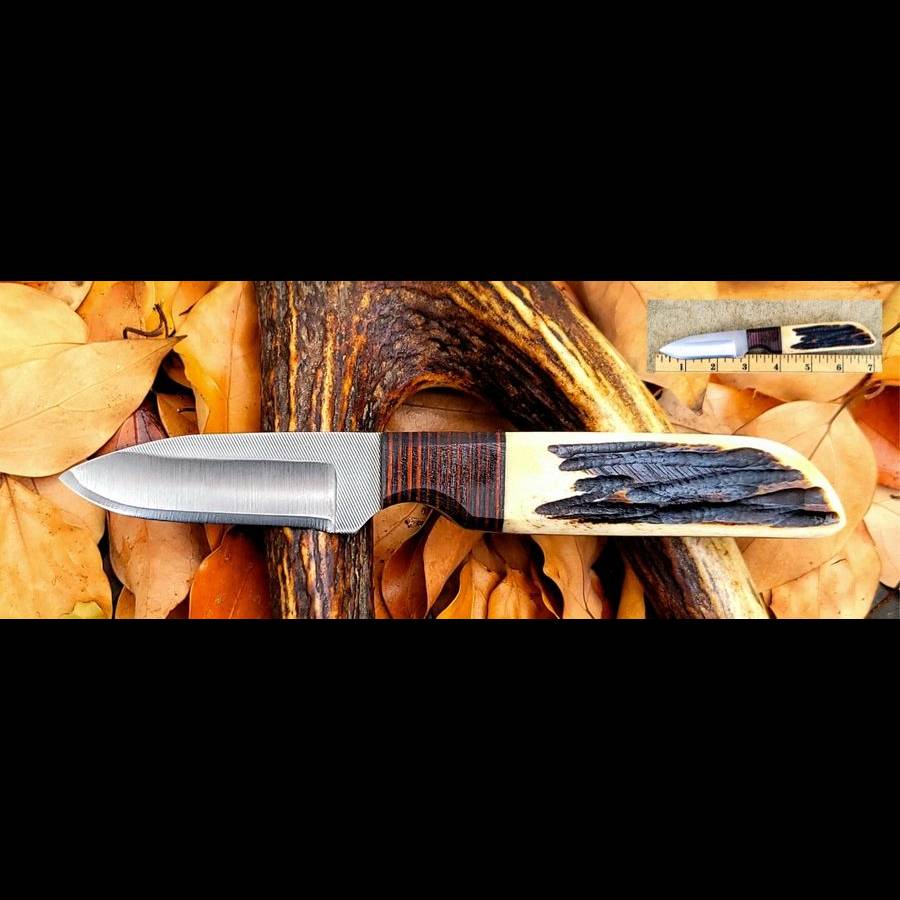 2 3/4" Blade Knife - Coffee Colored Wood and Bone Handle