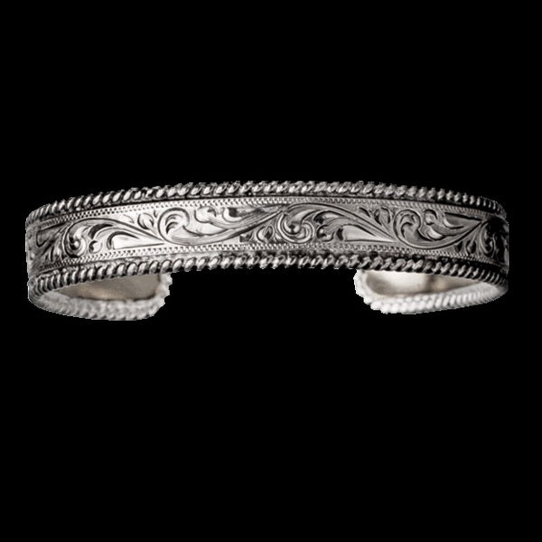 Hand-Engraved Narrow Cuff Bracelet