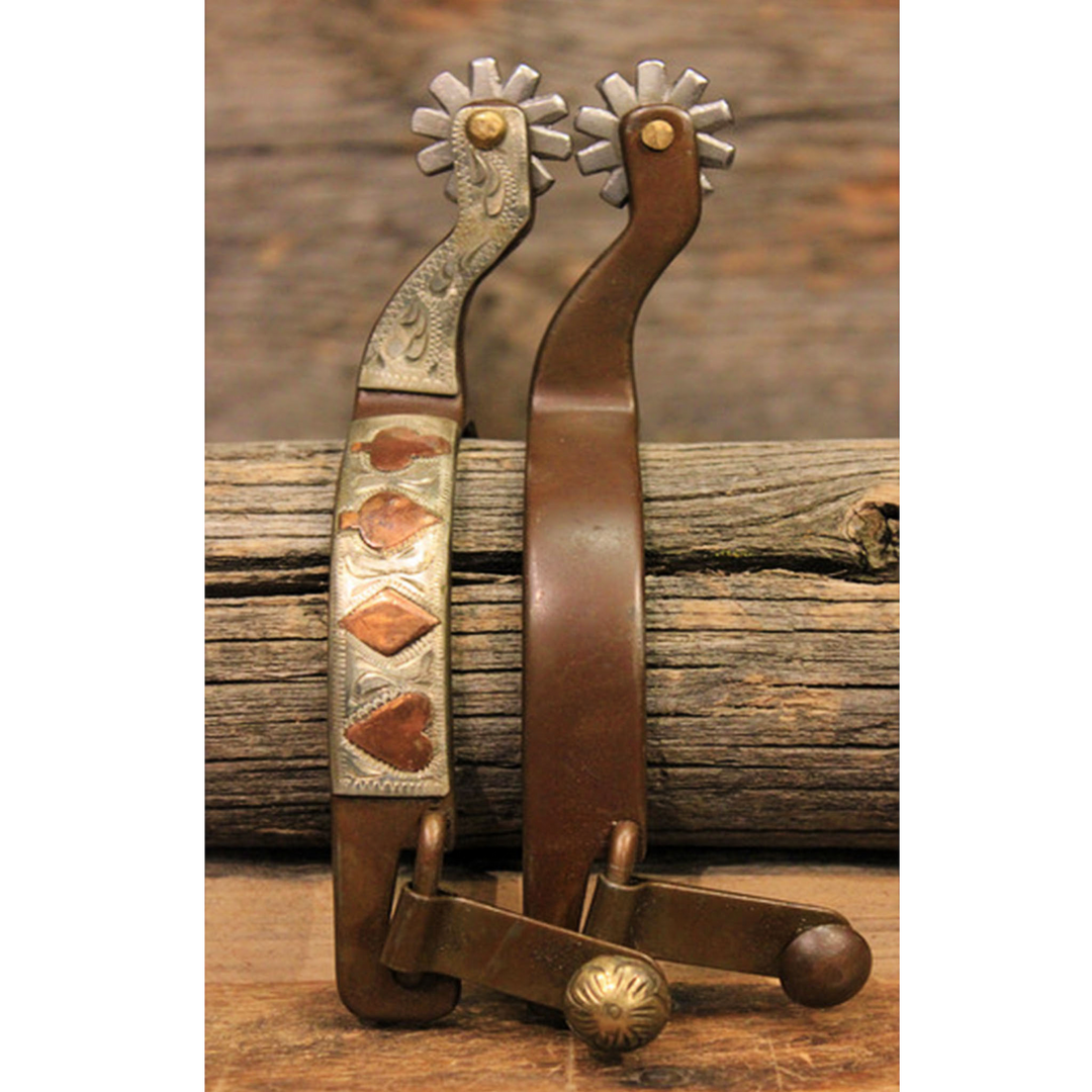 Custom Cowboy Shop  Brown Card Suit Spurs