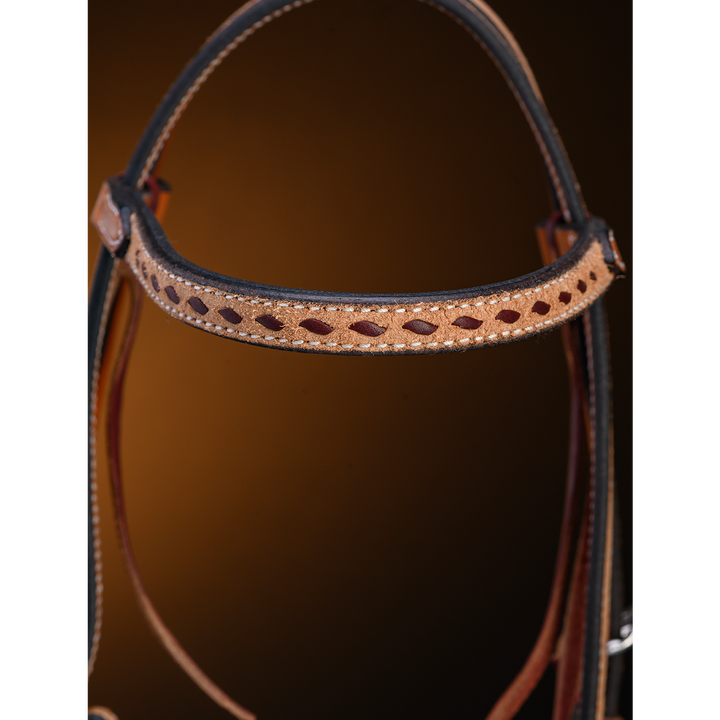 Roughout Browband Headstall with Buckstitch