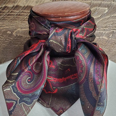 Frontier Brown Charmeuse Silk Scarf