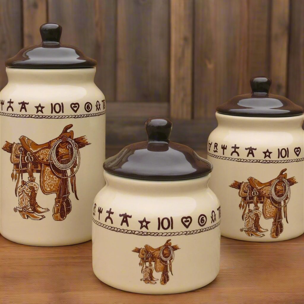 Custom Cowboy Shop - Canister Set with boots and saddle