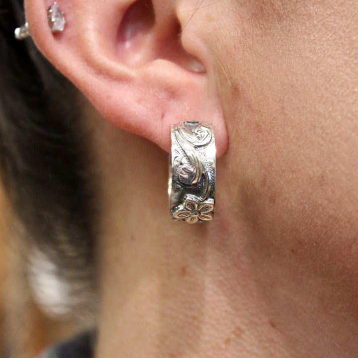 Floralita Sterling Hoop Earrings