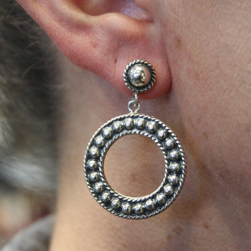 Round Hoop Sterling Earrings