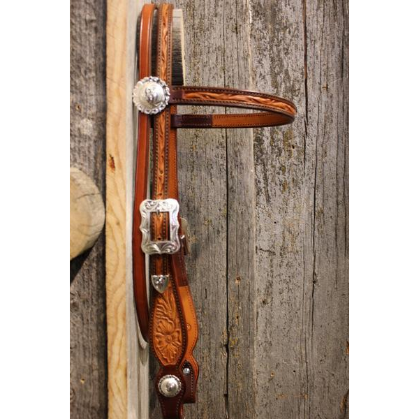Flower Tooled Browband Headstall