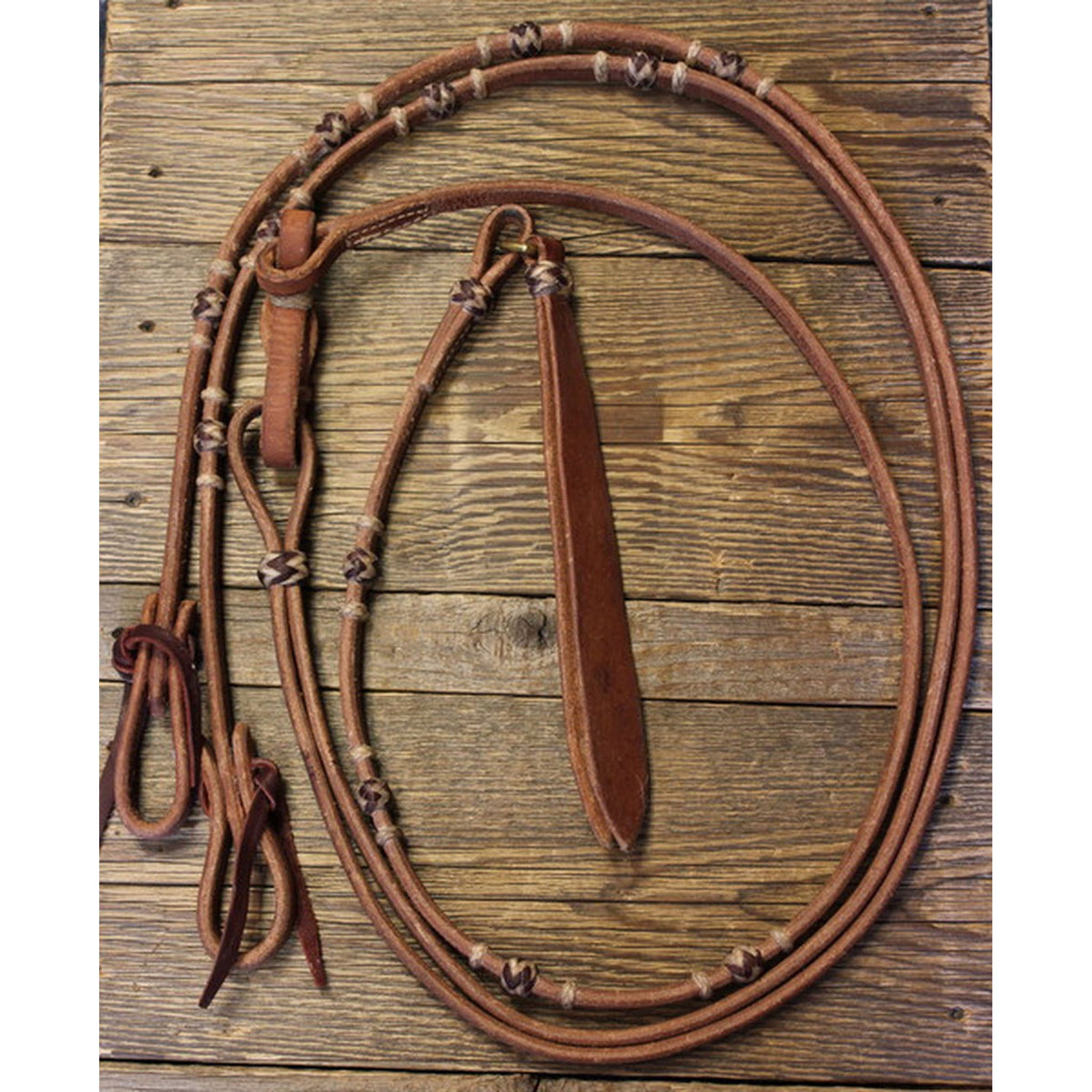 Harness Leather Reins & Romal 4 Button Custom Cowboy Shop