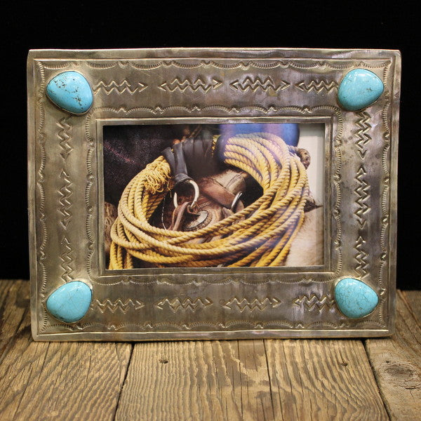 Silver & Turquoise 4x6 Picture Frame