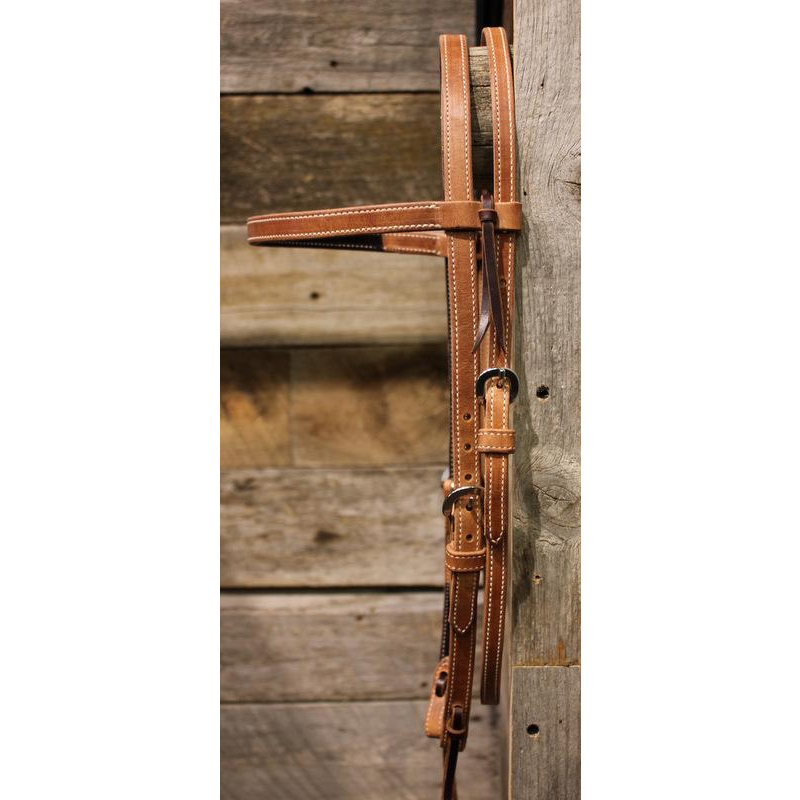 Harness Leather Browband Headstall - Lined