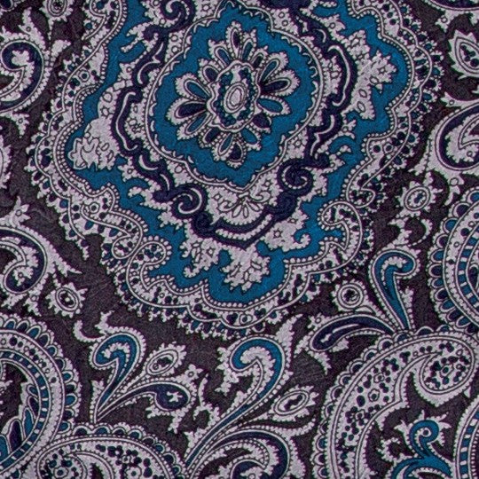 Custom Cowboy Shop - Extra Large Paisley Silk Scarf - Blue and Silver