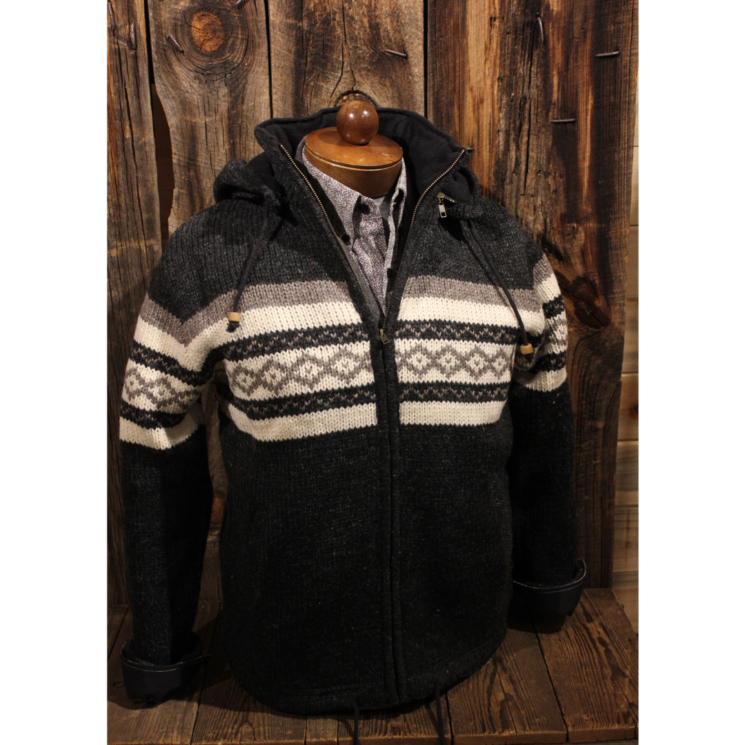 Hooded wool discount sweater mens