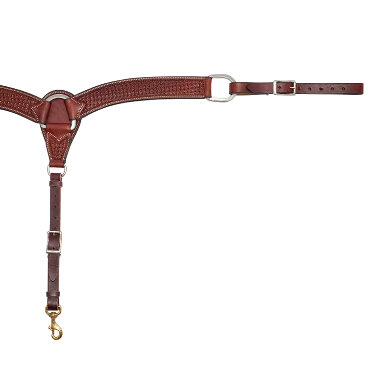 Spider Stamp Roper Style Breast Collar - Rosewood