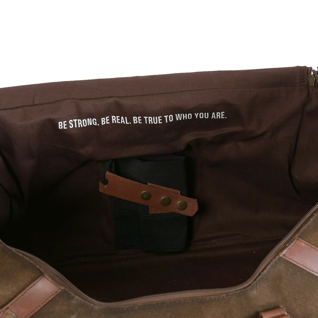 Foreman Small Leather Duffle Bag with Concealed Carry Pocket