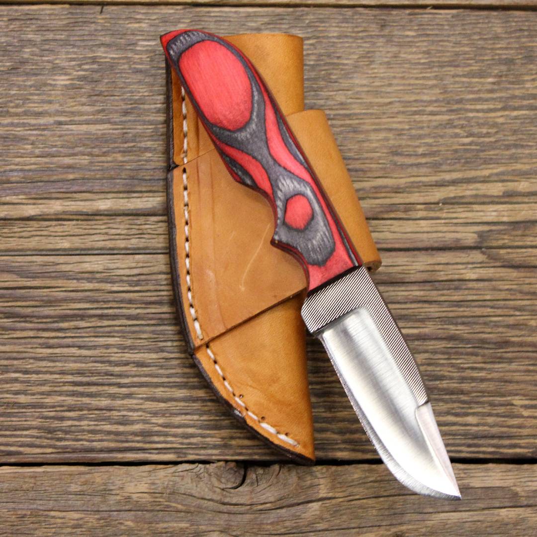 Custom USA Leather Fixed 4 Blade Dagger Knife Boot Belt Clip Sheath