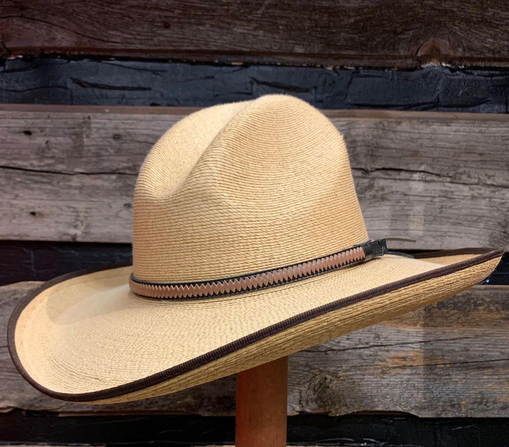 Gus Crown palm leaf cowboy hat -  d.a. hats by Avelar. SZ 6 Bronco toasted palm gus - Gem main image 4